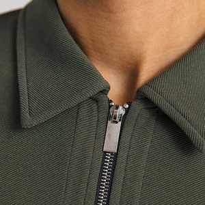 Haut d'hiver personnalisé OEM pour homme, respirant, demi-zip, en molleton 100 % coton, grandes tailles - Product Image 3