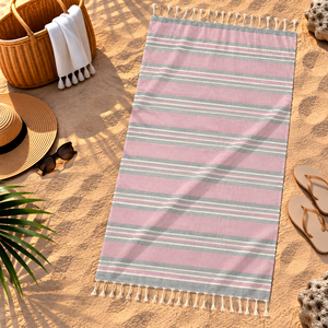 <b>Turkish</b> Fouta <b>Towel</b> With Custom Logo and stripes Yarn Dyed Striped 100% Cotton Soft Fouta <b>Towel</b> Indian Manufacturer. - Product Image 1