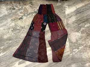 Handmade Patchwork Cotton Palazzo Pants Boho Wide-Leg <b>Trousers</b> Loose Fit Bell Bottoms <b>Summer</b> Eco-Friendly Breathable - Product Image 3