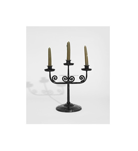 Candelabro de metal pulido negro para el centro de mesa de decoración del hogar y velas de cena romántica con atractivo de diseño clásico - Product Image 4