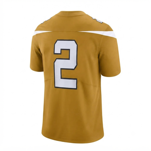 Trendiness Dark Yellow Football Jersey Men's <b>Athletic</b> Sportswear Breathable Mesh Front Quick Dry Short Sleeve 100%Polyester OEM - Product Image 2
