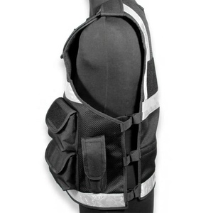 Khả năng hiển thị cao an ninh phản quang vest phía trước dây kéo đa chức năng Túi tùy chỉnh an toàn Áo ghi lê Hi viz chiến thuật vest - Product Image 3