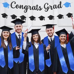 Custom <b>Graduation</b> Stole <b>Sash</b> Unisex Senior Class Honor Ceremony Scarf Polyester Embroidered Logo OEM - Product Image 5