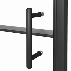 Negro 39,4 \ "x70.1 \" Puerta de ducha de vidrio templado medio esmerilado - Product Image 6