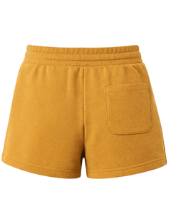 Custom Mustard Yellow Women Sweat Shorts Cotton Fleece Elastic Waist <b>Drawstring</b> Casual Summer Shorts OEM Manufacturer Supplier - Product Image 2
