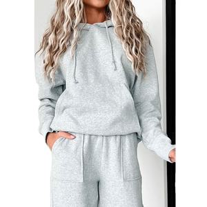 เสื้อฮู้ดโอเวอร์ไซส์สีพื้นพิมพ์ลายคุณภาพสูงสำหรับผู้หญิงแฟชั่นสตรีทสไตล์หลวมๆ พร้อมโลโก้ด้านหน้า รุ่นใหม่ปี 2025 - Product Image 4