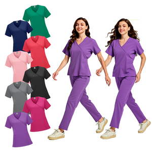 2026 FMF Male <b>Scrubs</b> Uniforms Sets Nurse Grey <b>Scrubs</b> <b>Top</b> for Men Spandex Cotton Woven Seamless Fusing Custom - Product Image 6