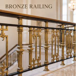 Barandilla de Bronce Acanalado para Hoteles de Lujo, Villas y Escaleras Arquitectónicas Clásicas - Product Image 4