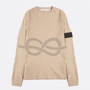 Sudadera de algodón con cuello redondo y manga larga tipo gofre, corte ajustado, diseño personalizado, venta al por mayor - Product Image 1