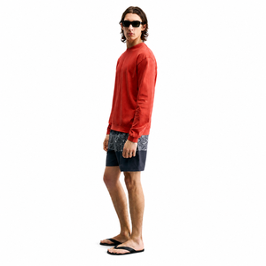 Sweat-shirt à col rond rouge pour homme, coupe classique, couleur unie, tricoté, 100% coton, décontracté, pour le printemps - Product Image 4