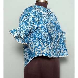 Robe évasée d'été pour femme, style décontracté et vintage, à motif floral, 100 % coton respirant et écologique, col rond, taille naturelle, grande taille - Product Image 4