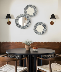 Vietnam Modern <b>MOP</b> Floral Round Mirror Handmade <b>Wall</b> Decor - Product Image 5