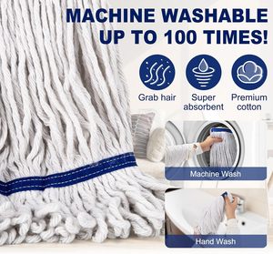 Color-Coded Commercial Industrial Cotton Thread Dust Long Metal Handle Eco-friendly Self-Wringing Heavy-Duty Flat Floor 10-20 - Product Image 6