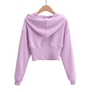 Sudadera con Capucha Oversize para Mujer, Transpirable, con Logo Personalizado, Estilo Urbano, Top Corto Casual, Capucha Ajustable, Tejido Deportivo Transpirable - Product Image 5