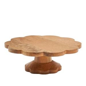 Nouveau grand plateau rond en bois pour gâteaux, support de service moderne pour la maison et la cuisine - Product Image 1