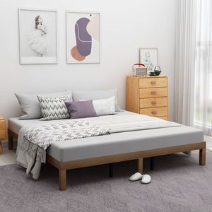 Cama King Size con Plataforma de Madera Sólida y Soporte de Listones de Madera Resistente, Fácil de Armar, No Requiere Base de Muelles - Product Image 3
