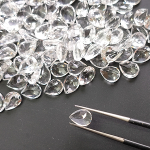 Topacio Blanco Natural 8x6MM Corte Pera, Calidad Superior, Calibrado, Gema Suelta para Joyería de Diseño - Product Image 4