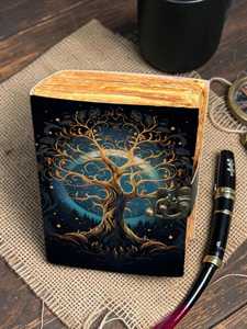 สมุดบันทึกปกแข็งลายหนังสือกริมัวร์  แบบเย็บเกลียว  ลายดอกไม้  สไตล์วินเทจ  ทำมือ - Product Image 3