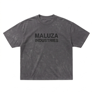 T-shirt Homme Coupe Boxy Ample 220g en Polyester 100% avec Impression Personnalisée sur le Devant, Bordure Contrastante, Lavage Rétro, Écologique et Grammage Lourd - Product Image 1
