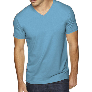 Camiseta con Cuello en V 100% Algodón con Logotipo Personalizado, Transpirable, Tallas Grandes, Jersey, Impresión al por Mayor, Camisetas Lisas con Cuello en V para Hombre, Servicio OEM - Product Image 5