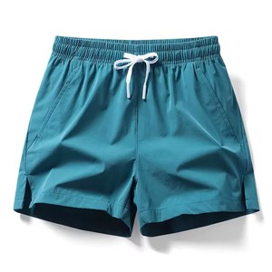 Nouvelles shortes de plage décontractées pour hommes, taille haute, respirantes, en satin, avec cordon de serrage, idéales pour les vacances à la mer et la natation - Product Image 2
