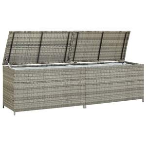 Gray Poly Rattan Patio <b>Storage</b> Box 78.7"x19.6"x23.6" - Product Image 3