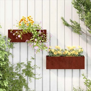 Jardinera Rectangular de Acero Corten, Maceta Rústica Moderna para Exteriores, para Plantar en el Jardín - Product Image 5