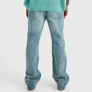Jean en denim ample et droit pour homme, style streetwear, 100 % coton respirant, coupe décontractée, imperméable, couleur délavée vintage, OEM - Product Image 5