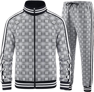 Mens Premium Tracksuit Set Cotton <b>Fleece</b> Hoodie Jogger Pants Full Zipper Casual Custom Logo Sportswear - Product Image 3