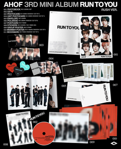 AHOF RUN YOU 3ème mini-album [Version RUSH] Photobook, CD, unité de photocartes, carte postale, ensemble d'autocollants, affiche K-Pop Musique Coréenne - Product Image 2