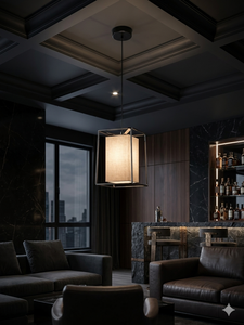 Wholesale Modern LED Pendant <b>Light</b> <b>Black</b> Finish with Fabric <b>Shade</b> 2700K Mini Hanging Ceiling Lamps Kitchen Dining Room - Product Image 2