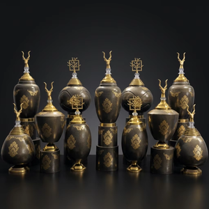 Jarrones Decorativos Elegantes con Detalles Metálicos para Bodas, Hoteles y Suites, Decoración Metálica para Eventos - Product Image 4