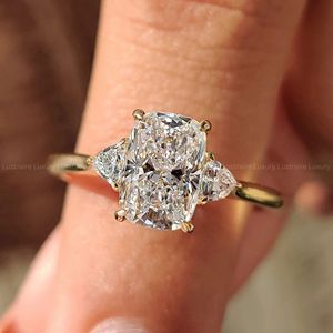 Superbe bague de fiançailles en platine 950 avec diamant taille coussin allongé, sertissage cathédrale, 1,00 à 3,00 carats, EF VS, cadeau raffiné - Product Image 6