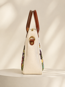 Sac à bandoulière Hobo en toile brodée de sequins avec poignée en cuir véritable, fermeture éclair, pour femme, usage quotidien - Product Image 6