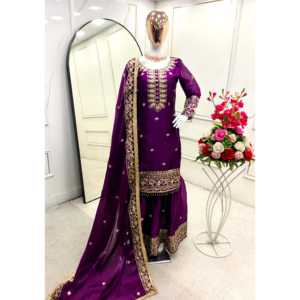 Ensembles modestes de créateurs Top de fête élégant Sarara Beautiful Dupatta - Product Image 3