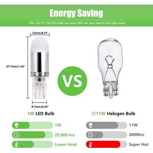 Lampadine LED T5 T10 12VAC/DC 1 Watt Bianco Caldo 2700K-3000K per Illuminazione Esterna di Terrazze, Scale e Sentieri con Base a Cuneo - Product Image 4