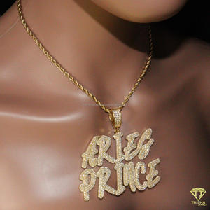 <b>Custom</b> <b>Name</b> <b>Necklace</b> 18K Gold Plated Lab Grown Diamond Iced Out Hip Hop Pendant Luxury Jewelry Gift GIA Certified - Product Image 4