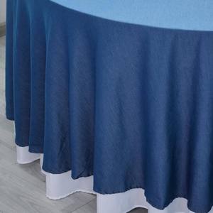 Vente en gros de vêtements de salle à manger en tissu décoration de pique-nique nappe de style denim en coton rustique pour nappe ronde de mariage - Product Image 2