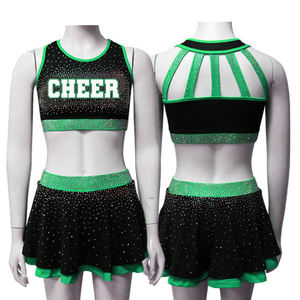 Custom Girls School Team Cheerleading Uniform Set 2-in-1 Sexy <b>Crop</b> Full <b>Top</b> for Competition <b>Dance</b> Costumes Training Purpose - Product Image 3