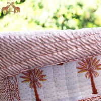 Premium Jaipuri Palm Tree Baby Quilt Couverture en coton artisanale pour enfants tout-petits et nouveau-nés