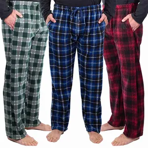 Hot Sale Winter Thermal Plaid Flannel <b>Lounge</b> Pajama <b>Pants</b> for <b>Men</b> Quality Wholesale Plus Size Breathable Quick Dry - Product Image 2