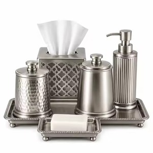 Decorative Collection Metal <b>Bathroom</b> <b>Set</b> Elegant Bath ware <b>Accessories</b> for Luxury Hotel Resort Home Vanity Decor - Product Image 4