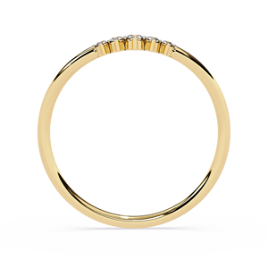 18K Gold <b>Dainty</b> curved Band Round Natural Diamond <b>Ring</b> Fine Jewelry IGI Certified 18k Gold Engagement <b>Ring</b> for Women - Product Image 3