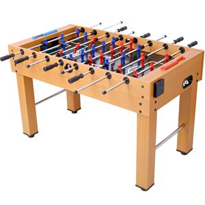 Mesa de Futbolín Hurricane de 54 Pulgadas con Acabado Cerezo Claro, Puntuación Analógica y Accesorios Marrones Gratis para Salas de Juego Familiares - Product Image 1
