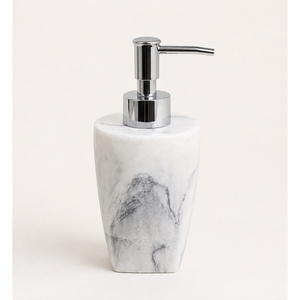 Luxury Natural White Marble Soap Dispenser with Chrome <b>Pump</b> Liquid Lotion Bottle for 5-Star Hotel & Modern Bathroom Decor - Product Image 1