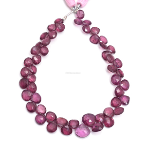 High Quality Natural Rhodolite Garnet Faceted Heart Shape <b>Beads</b> 8 Inch 6x6 to 9.5x10 mm Gemstone Strand for Jewelry Necklace - Product Image 2