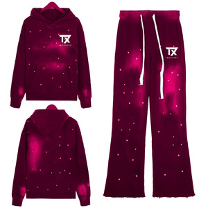 Conjuntos Deportivos de Invierno Unisex con Logotipo Personalizado de Fábrica de Pakistán, Conjuntos de Jogger de Marca Privada, Algodón Premium, Estampado Sólido, Lavado Ácido - Product Image 4