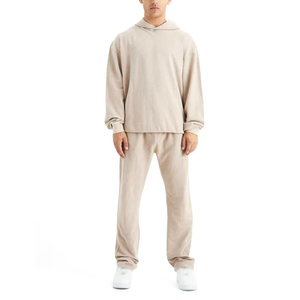 Ensemble de survêtement décontracté pour homme avec logo brodé personnalisé, sweat à capuche et pantalon de survêtement, style streetwear, vente en gros, fabricant OEM - Product Image 1