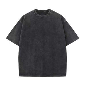 T-shirt Streetwear 100% Coton avec Logo Personnalisé, T-shirt Oversize Délavé à l'Acide - Product Image 2
