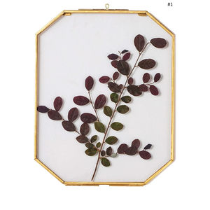Cadre en verre octogonal long fait main avec cadre en laiton et métal, couleur or vintage naturel, pour présentoir flottant en verre, décoration d'intérieur - Product Image 1